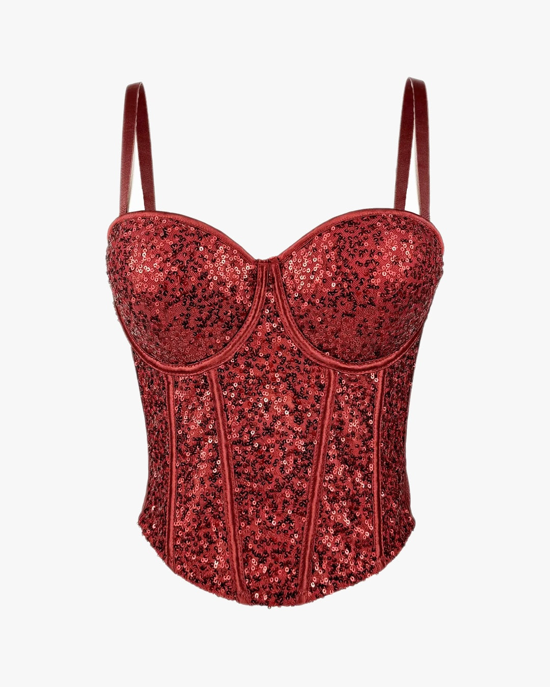 Corset paillette sur fond studio gris clair, vue 3