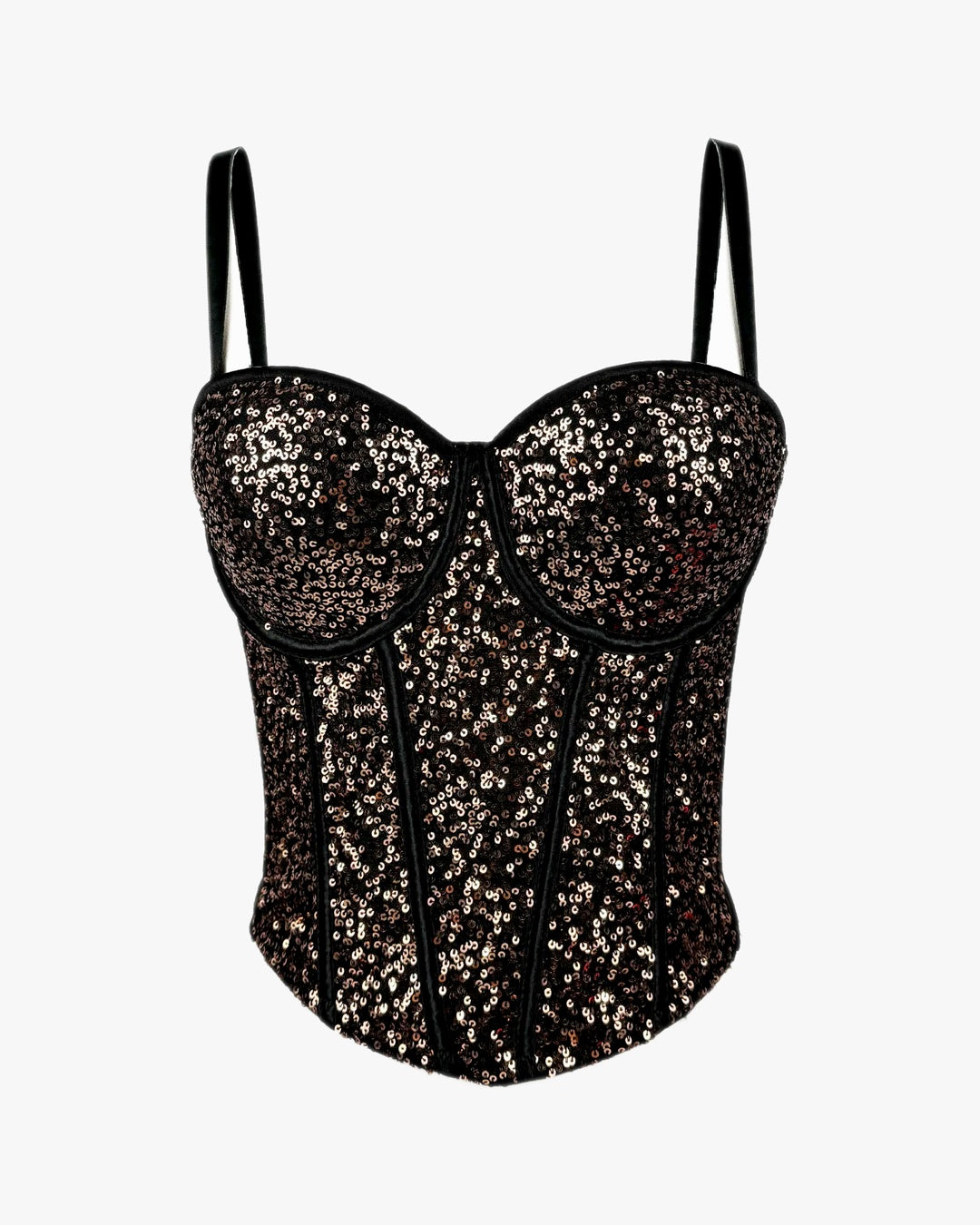 Corset paillette sur fond studio gris clair, vue 6