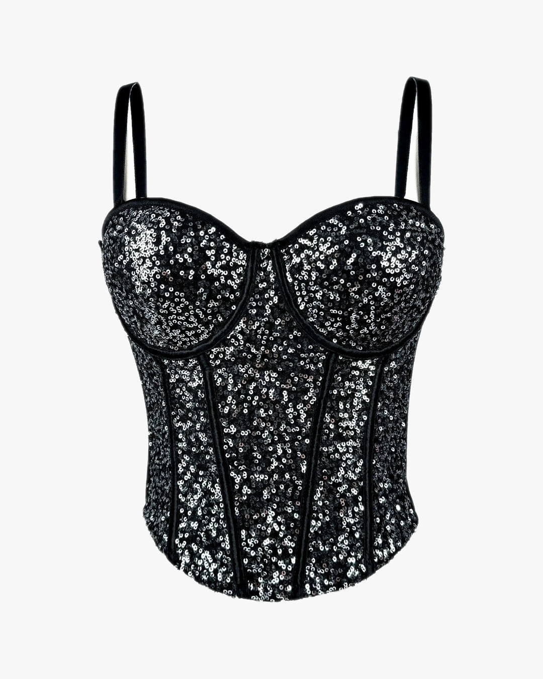 Corset paillette sur fond studio gris clair, vue 7