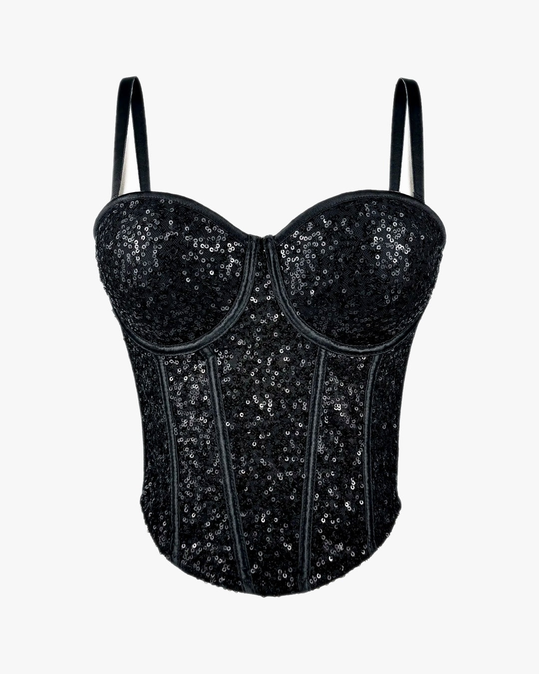 Corset paillette sur fond studio gris clair, vue 8