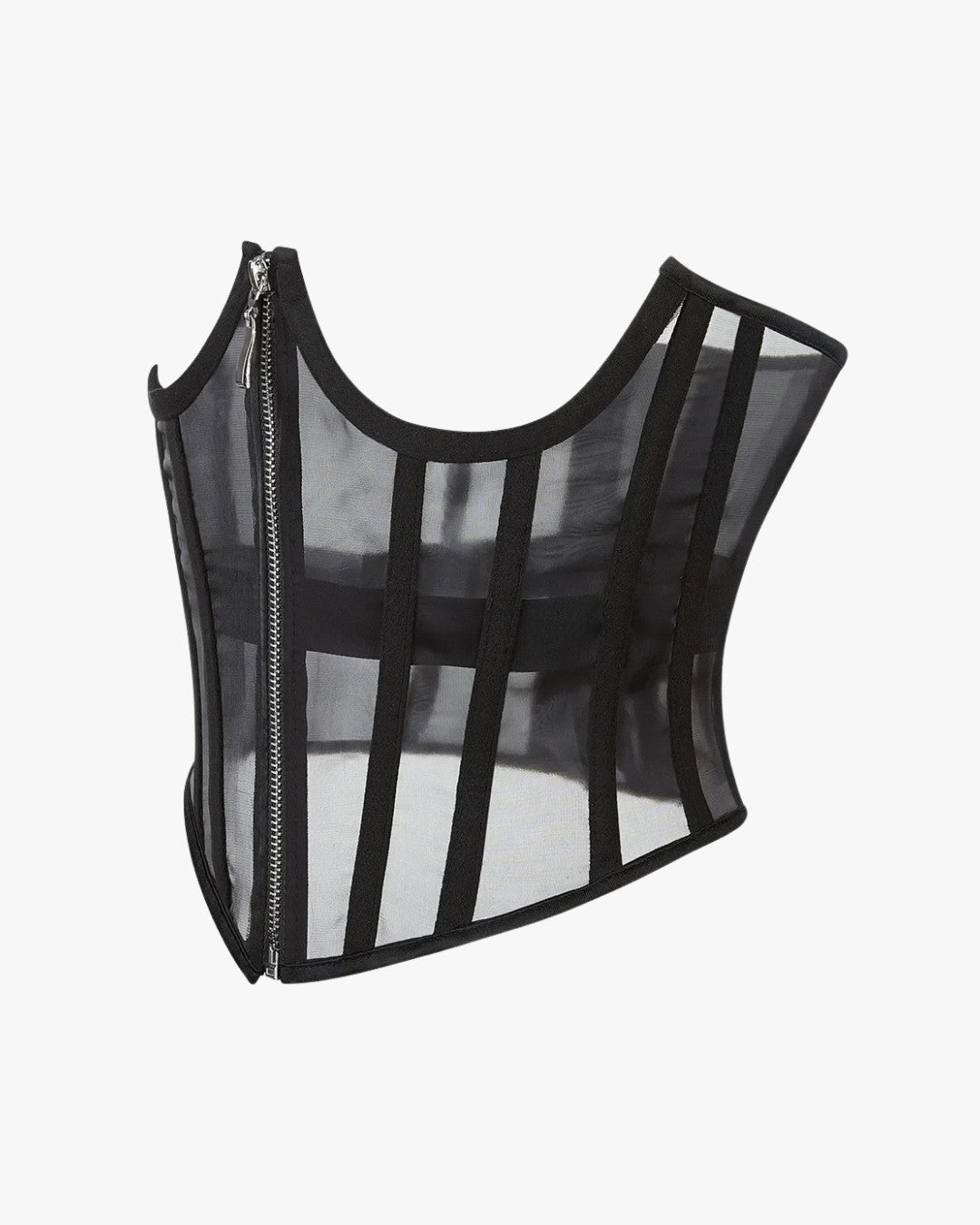 Zoom sur le détail du corset seins nus