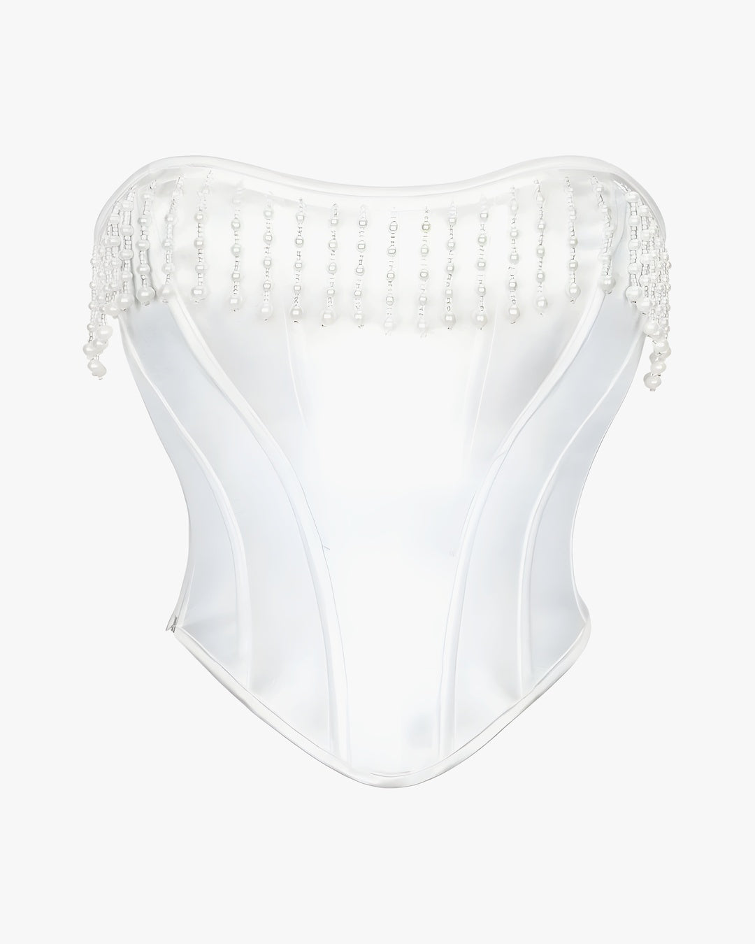 Corset soirée chic sur fond studio gris clair