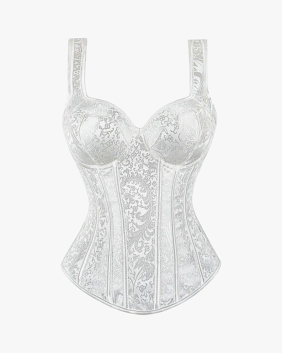 Corset steampunk sur fond studio gris clair, vue 2
