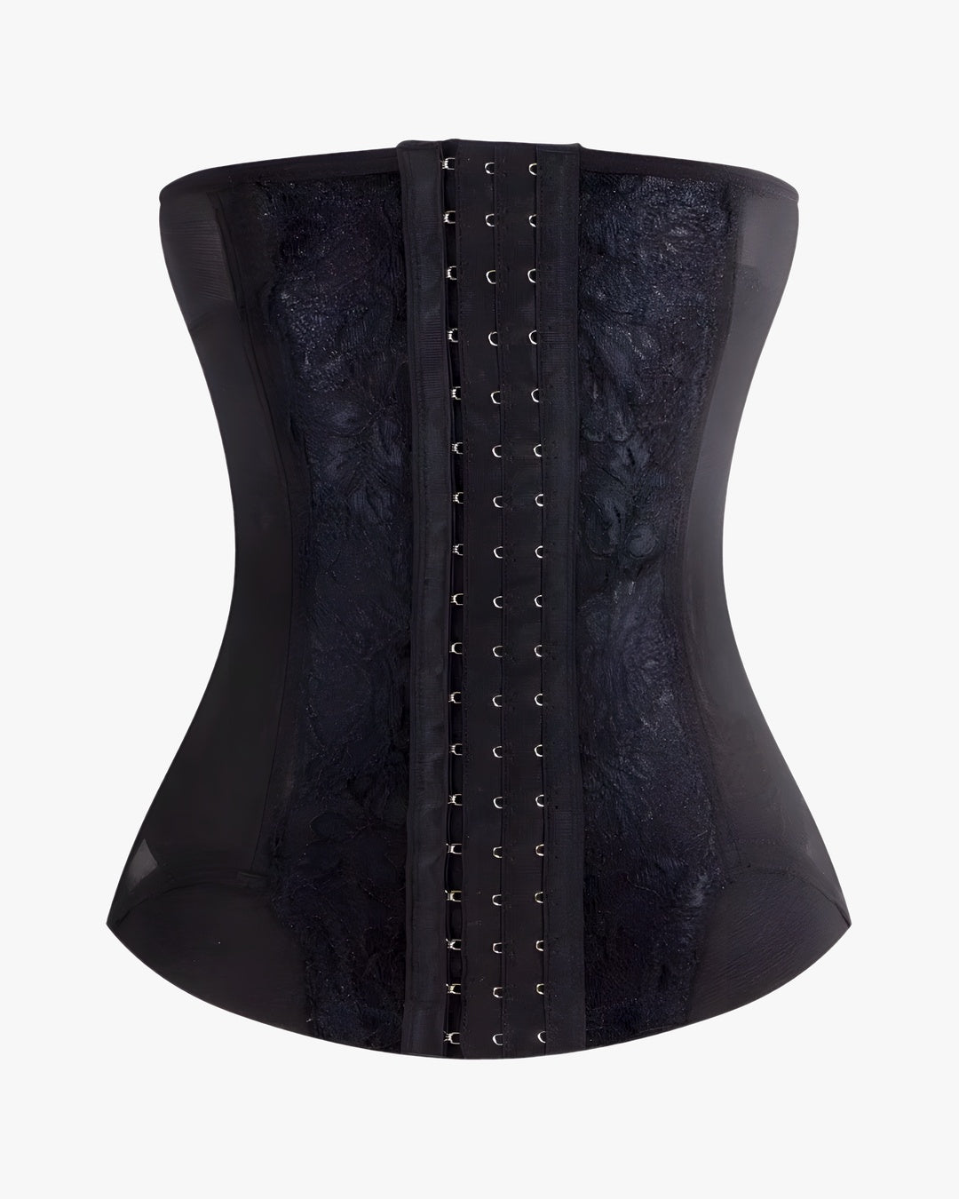 Corset taille fine sur fond studio gris clair