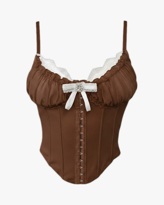 Corset top lingerie sur fond studio gris clair, vue 5