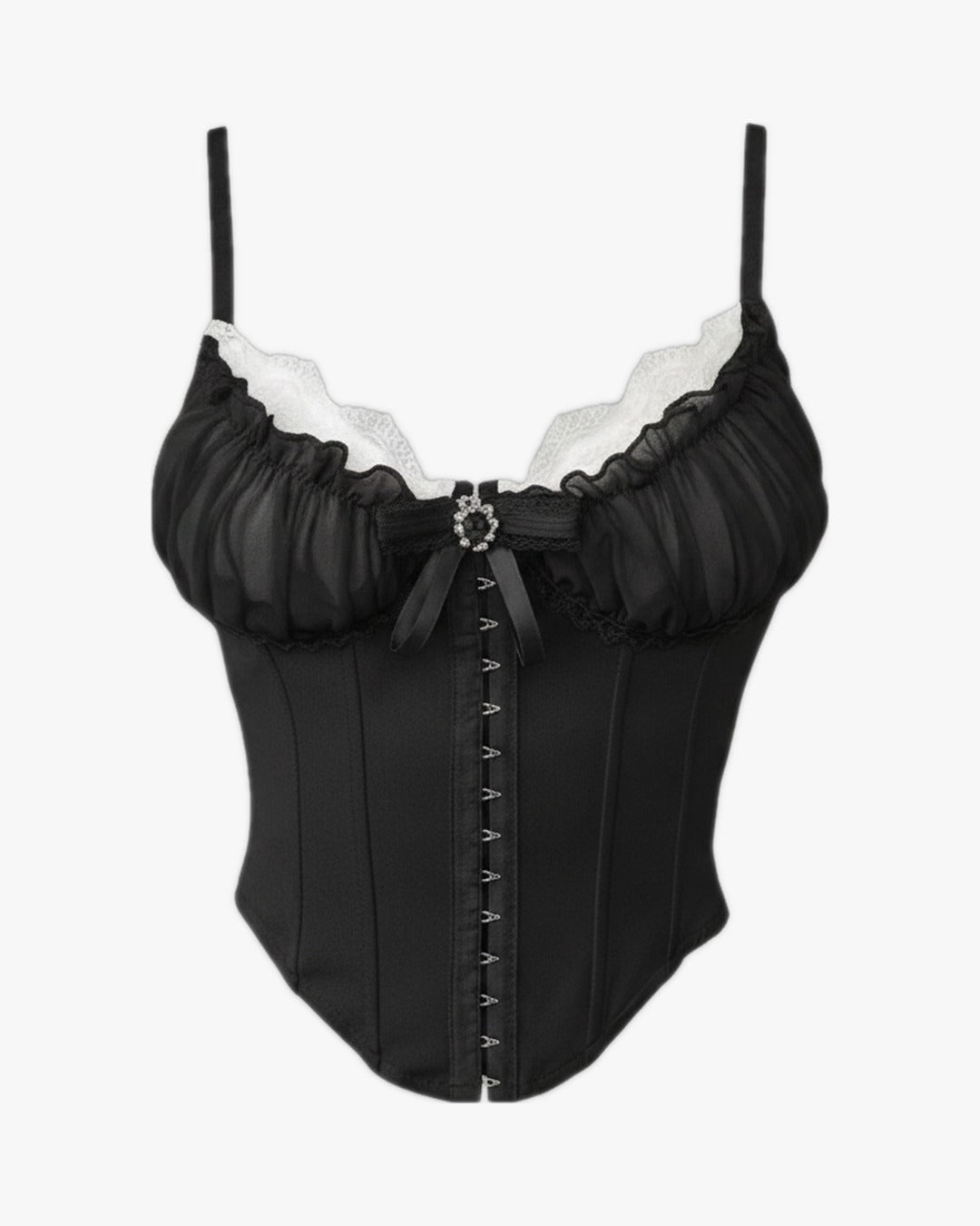 Corset top lingerie sur fond studio gris clair, vue 6