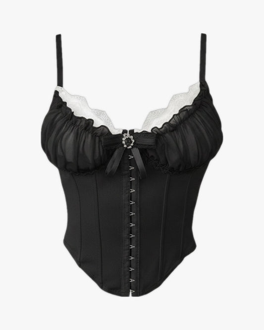 Corset top lingerie sur fond studio gris clair, vue 6