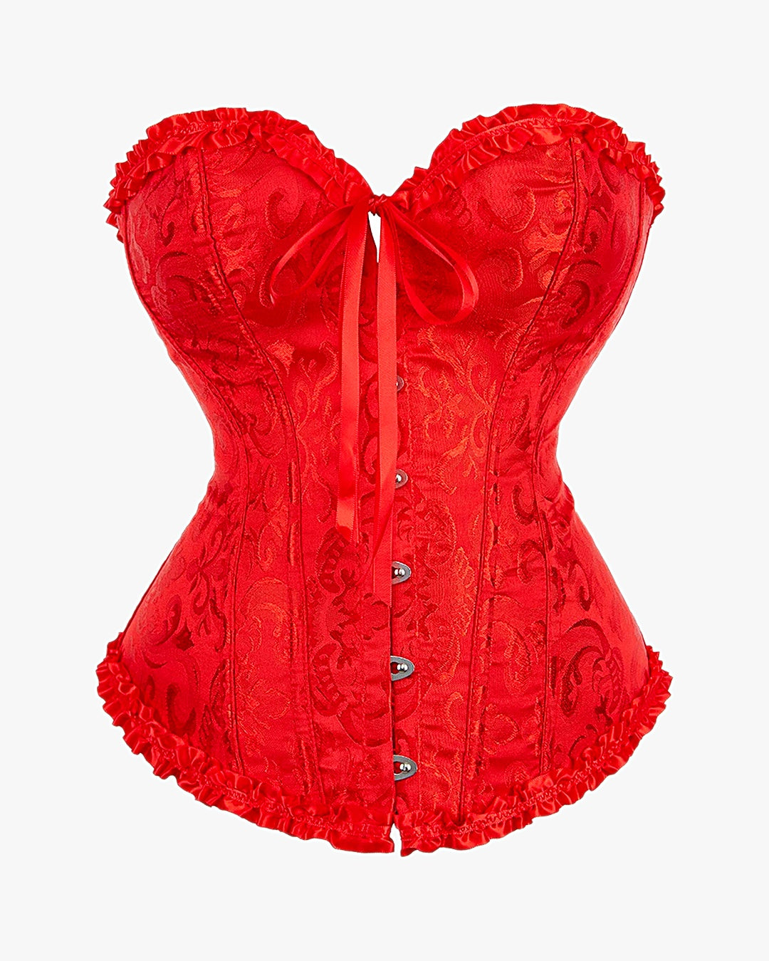 Corset victorien sur fond studio gris clair, vue 2