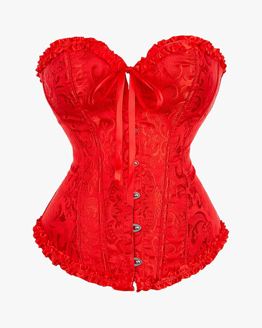 Corset victorien sur fond studio gris clair, vue 2