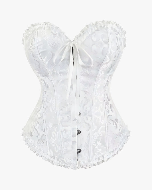 Corset victorien sur fond studio gris clair, vue 3