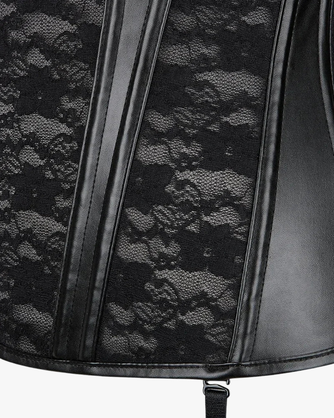 Zoom sur le détail du gaine corset porte jarretelle, vue 2