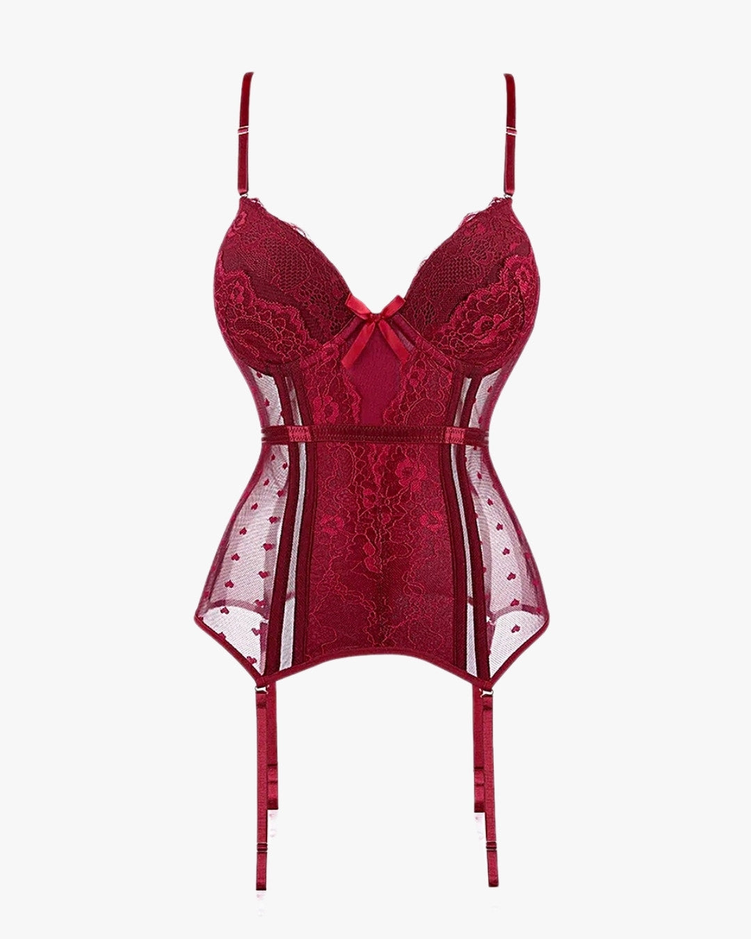 Guêpière corset sur fond studio gris clair, vue 2