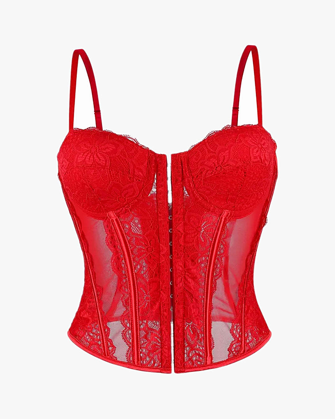Haut corset dentelle sur fond studio gris clair, vue 4