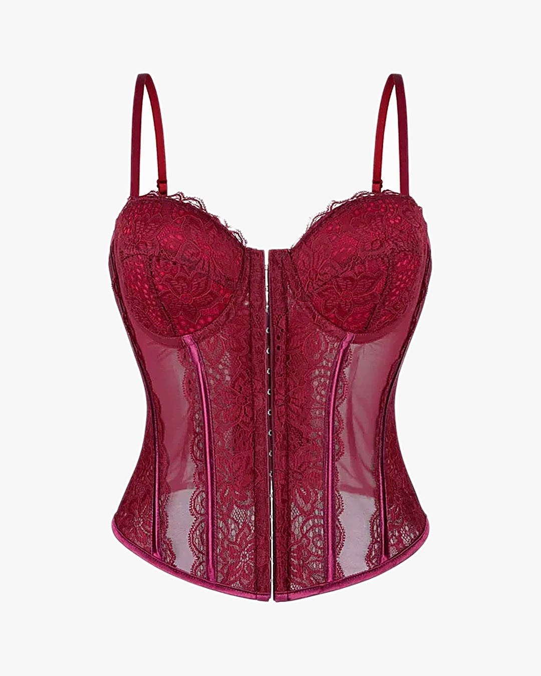 Haut corset dentelle sur fond studio gris clair, vue 5