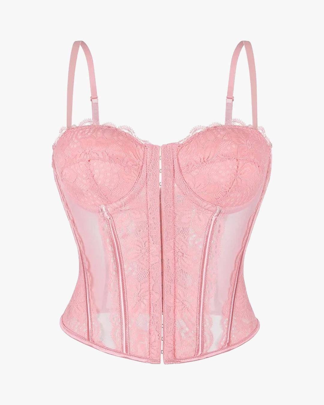 Haut corset dentelle sur fond studio gris clair, vue 6