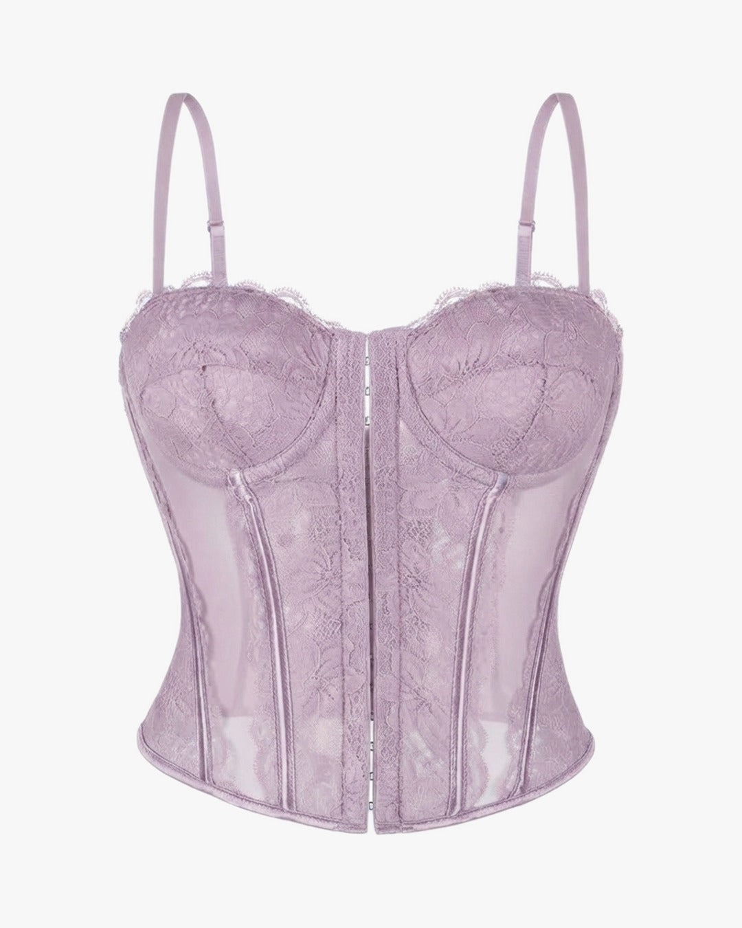 Haut corset dentelle sur fond studio gris clair, vue 8