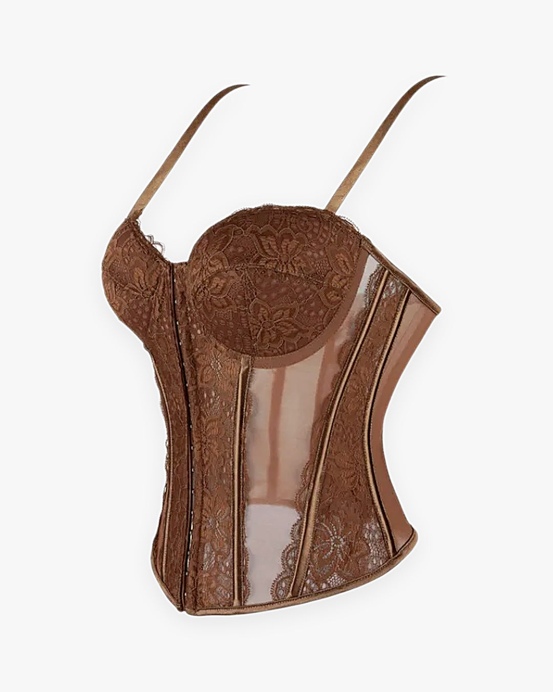 Zoom sur le détail du haut corset dentelle