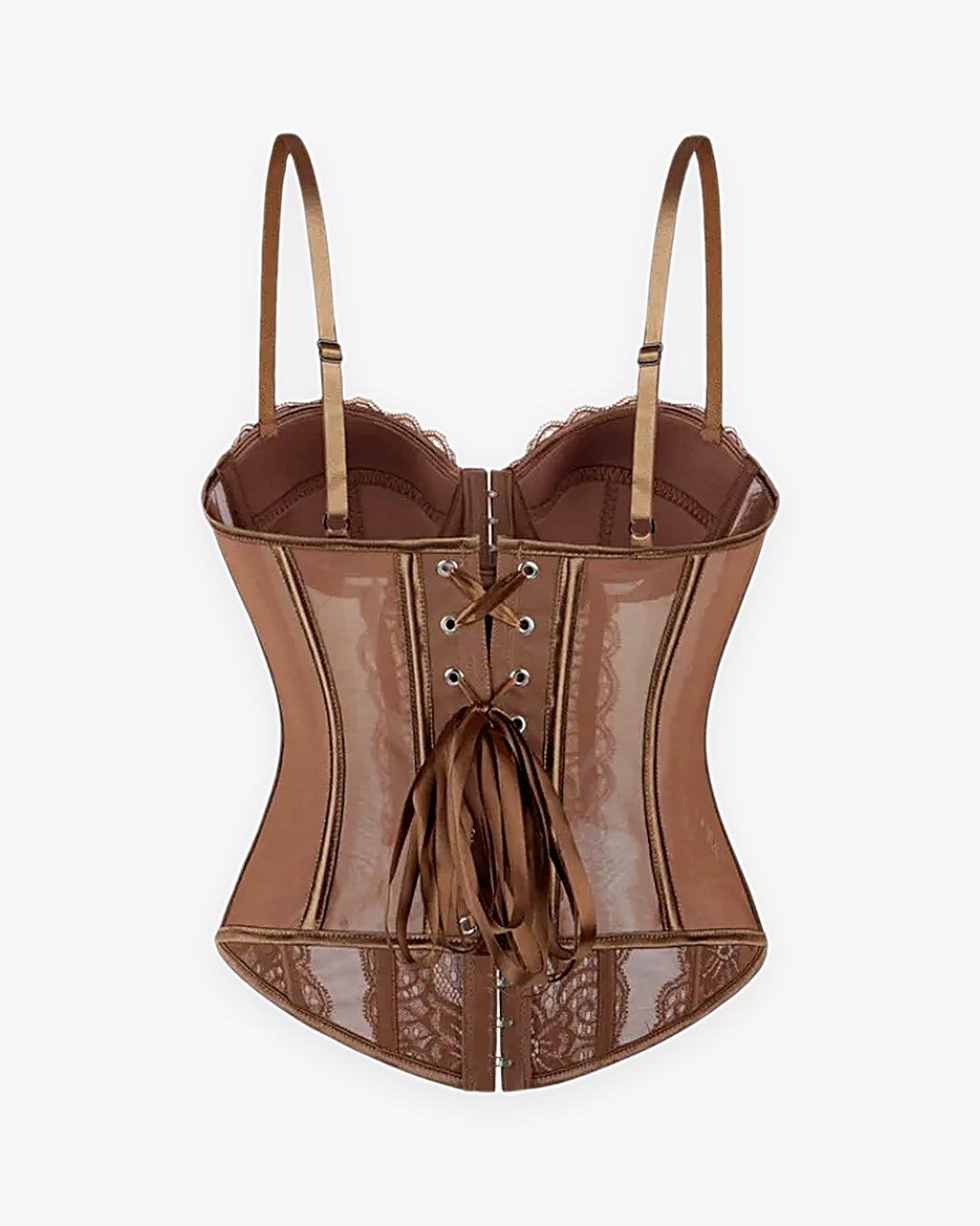 Zoom sur le détail du haut corset dentelle, vue 2