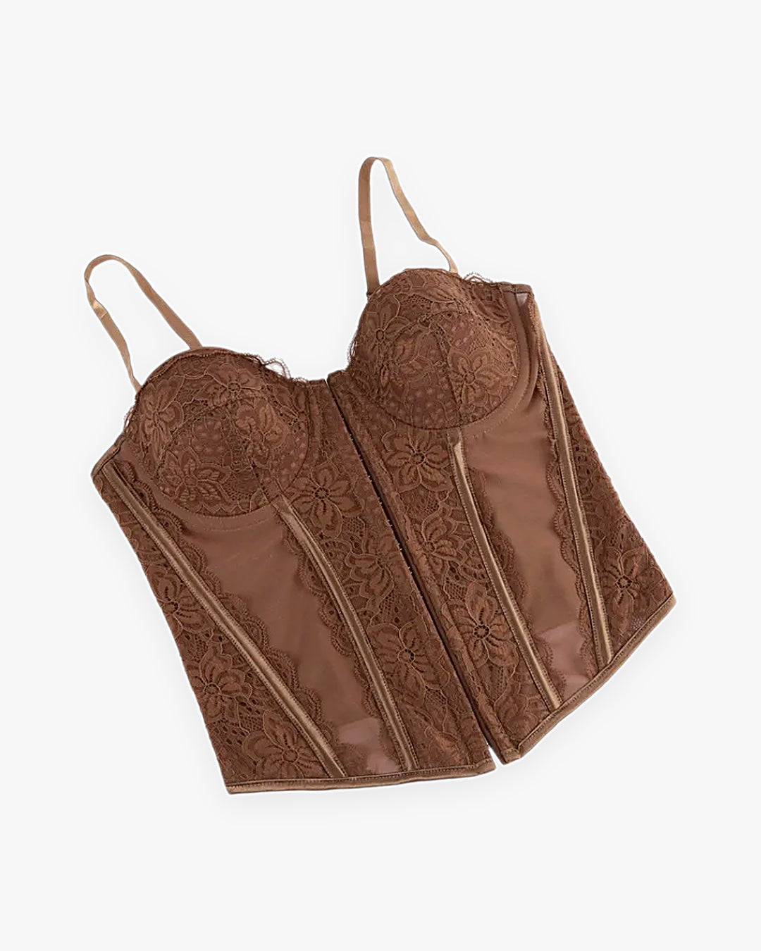 Zoom sur le détail du haut corset dentelle, vue 3