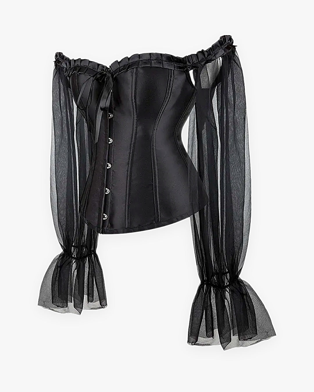 Zoom sur le détail du haut corset manche longue