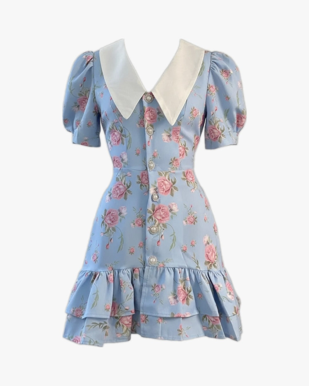 Robe chemise corset sur fond studio gris clair, vue 2