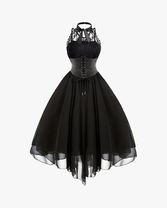 Robe corset ancien sur fond studio gris clair, vue 3
