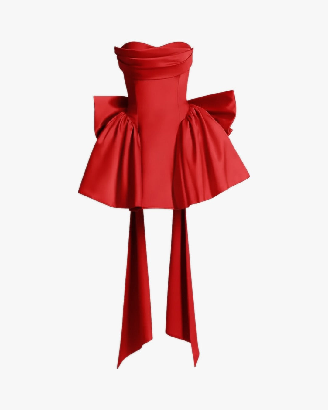 Robe corset de soirée sur fond studio gris clair