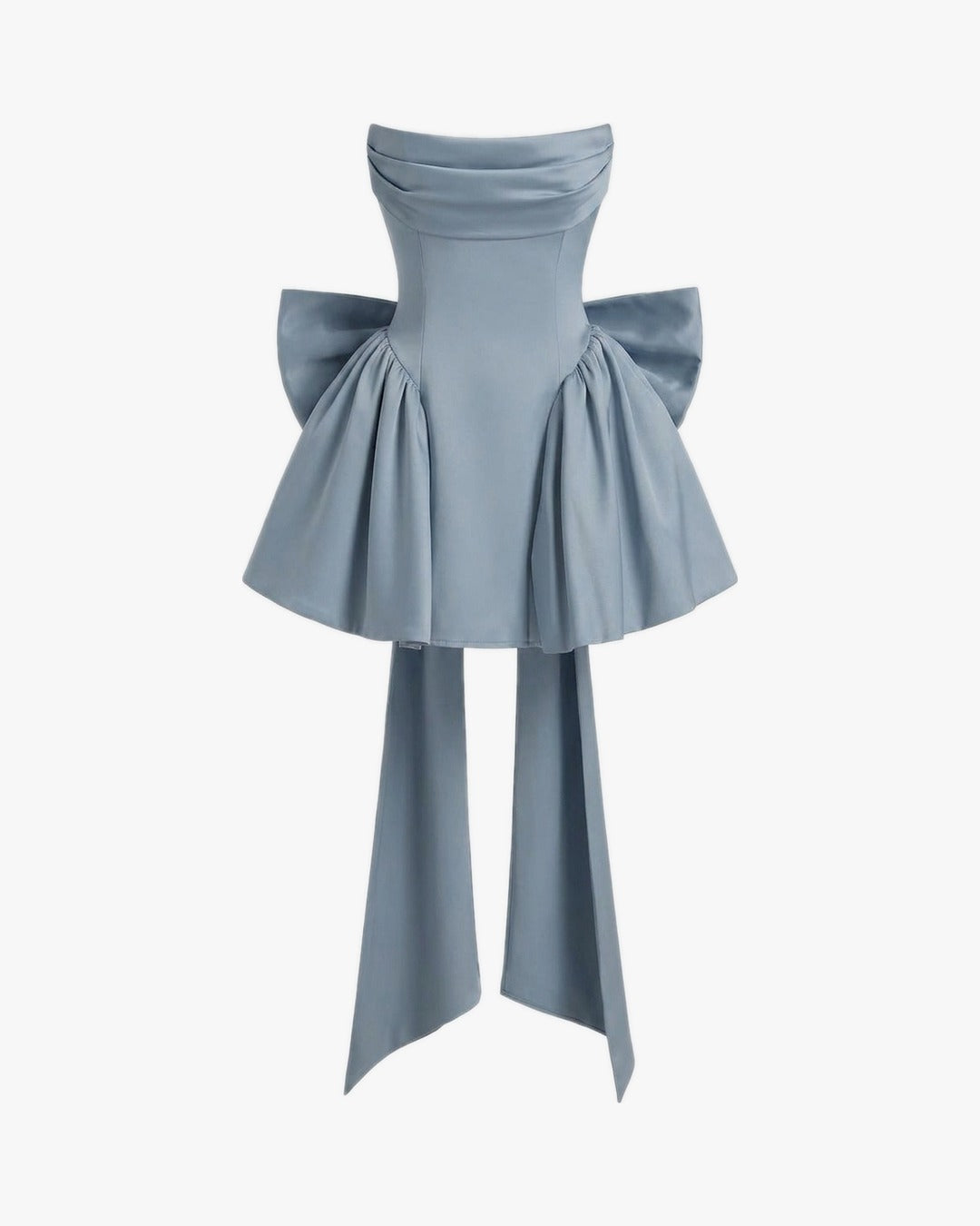 Robe corset de soirée sur fond studio gris clair, vue 4
