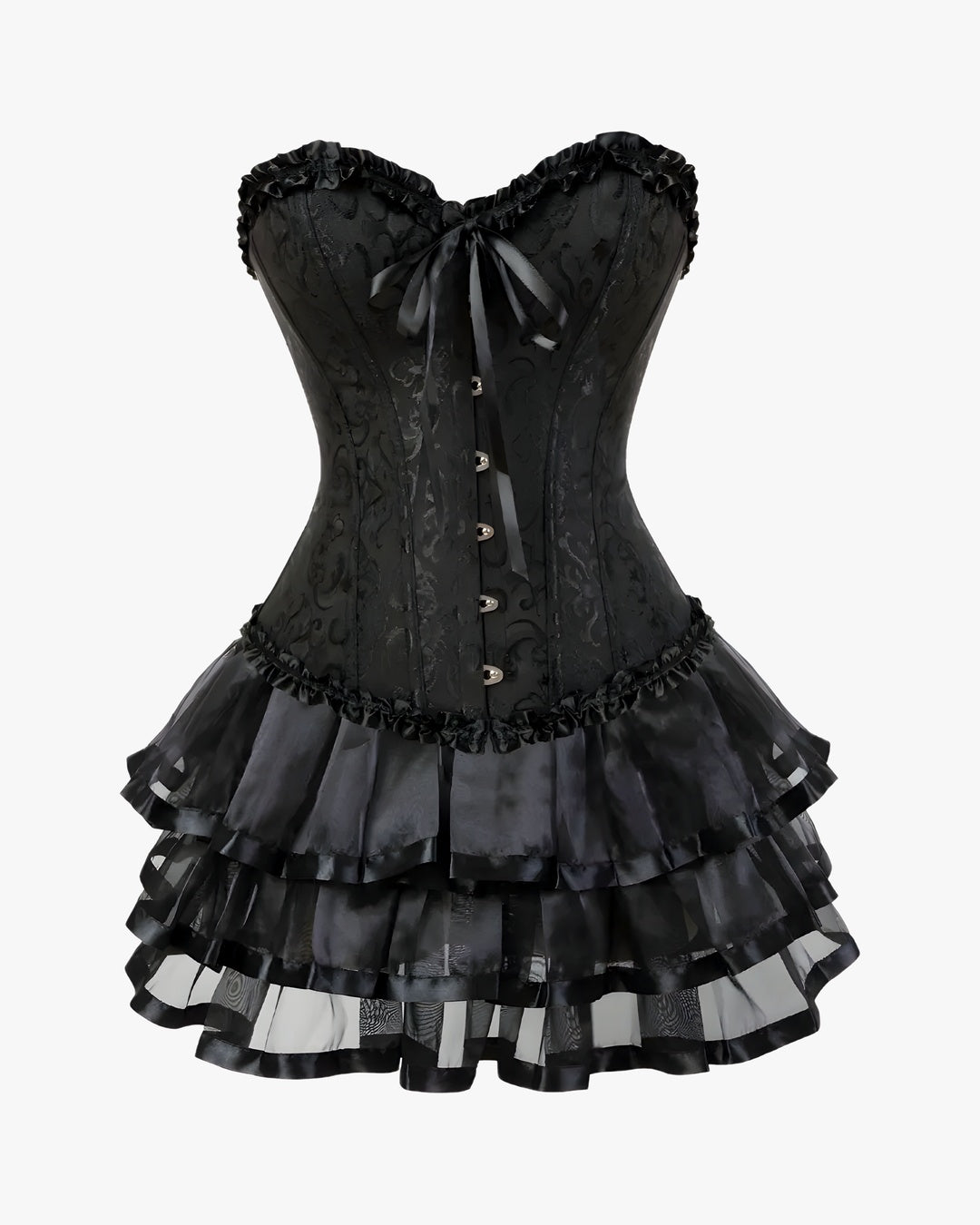 Robe corset grande taille sur fond studio gris clair