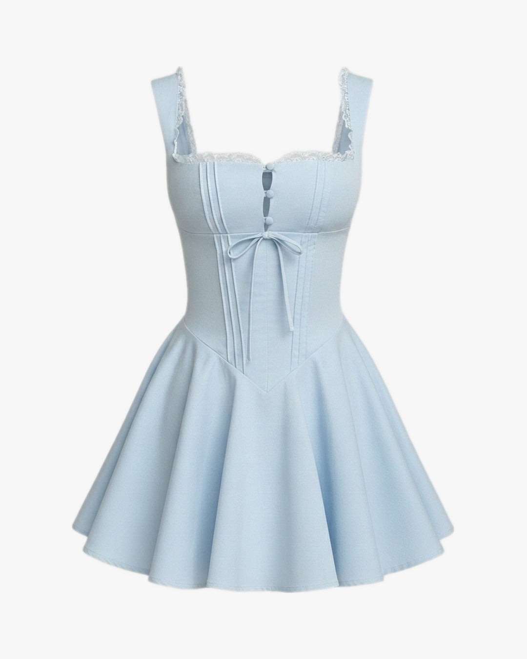Robe corset lacé sur fond studio gris clair, vue 3