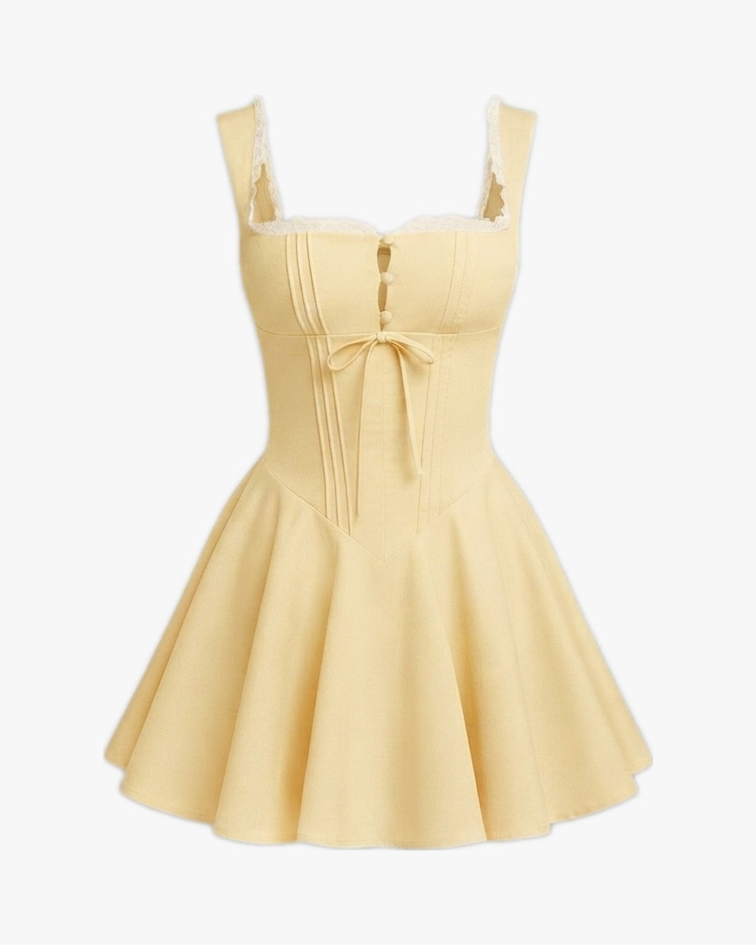 Robe corset lacé sur fond studio gris clair, vue 4