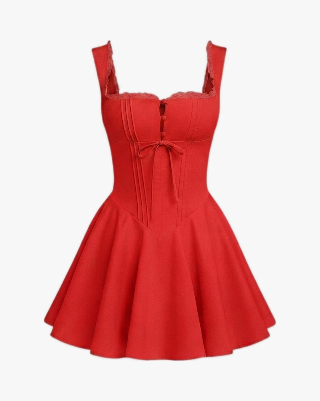 Robe corset lacé sur fond studio gris clair, vue 5