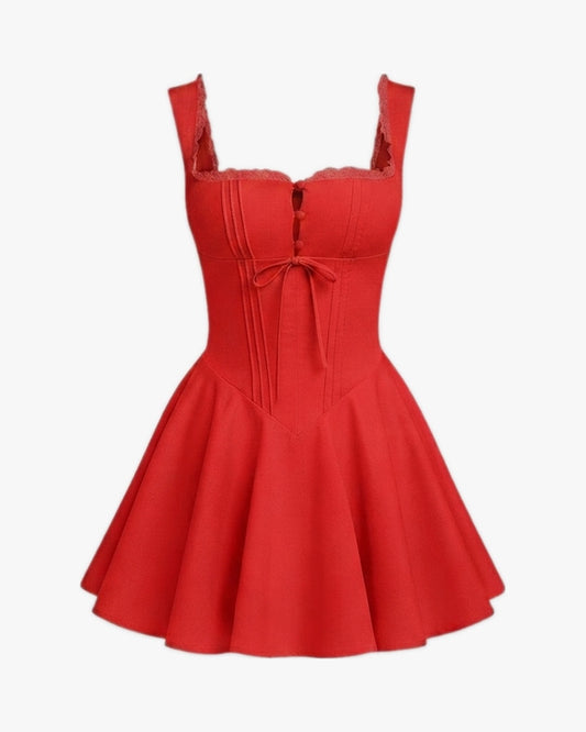 Robe corset lacé sur fond studio gris clair, vue 5