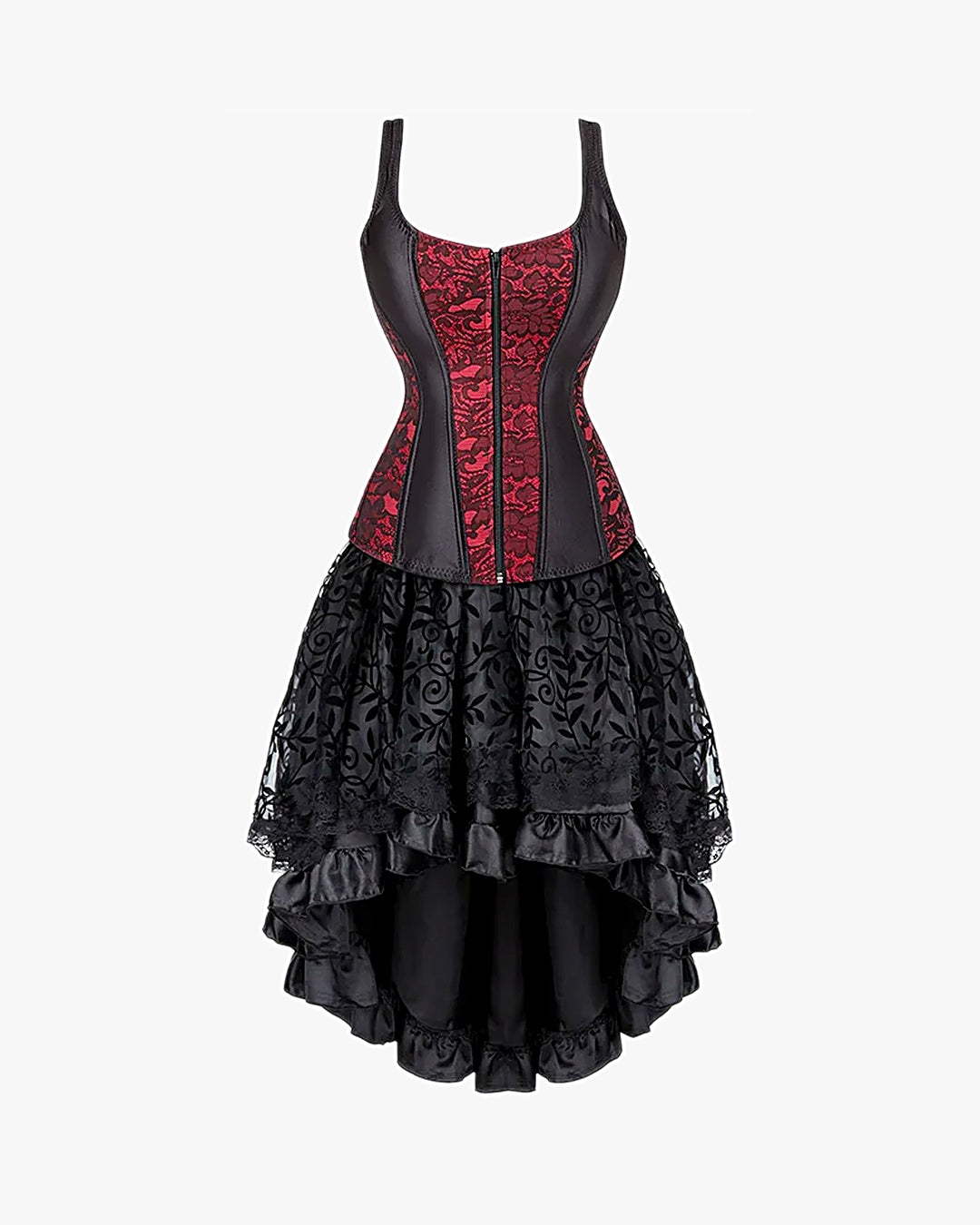 Robe corset steampunk sur fond studio gris clair, vue 2