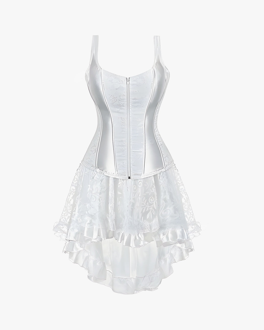 Robe corset steampunk sur fond studio gris clair, vue 3