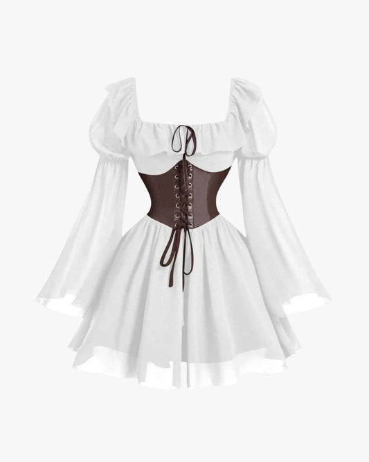Robe corset vint sur fond studio gris clair, vue 5