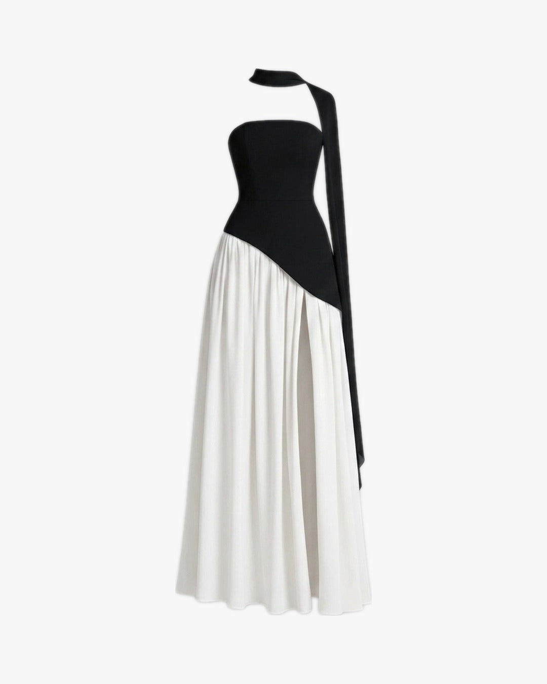 Robe longue corset sur fond studio gris clair, vue 10