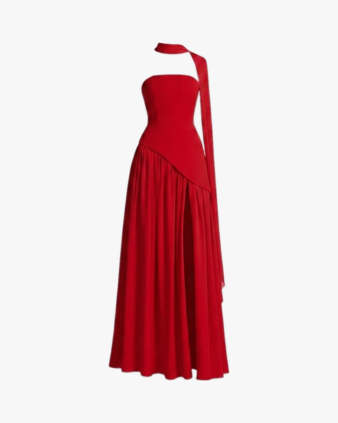 Robe longue corset sur fond studio gris clair, vue 2