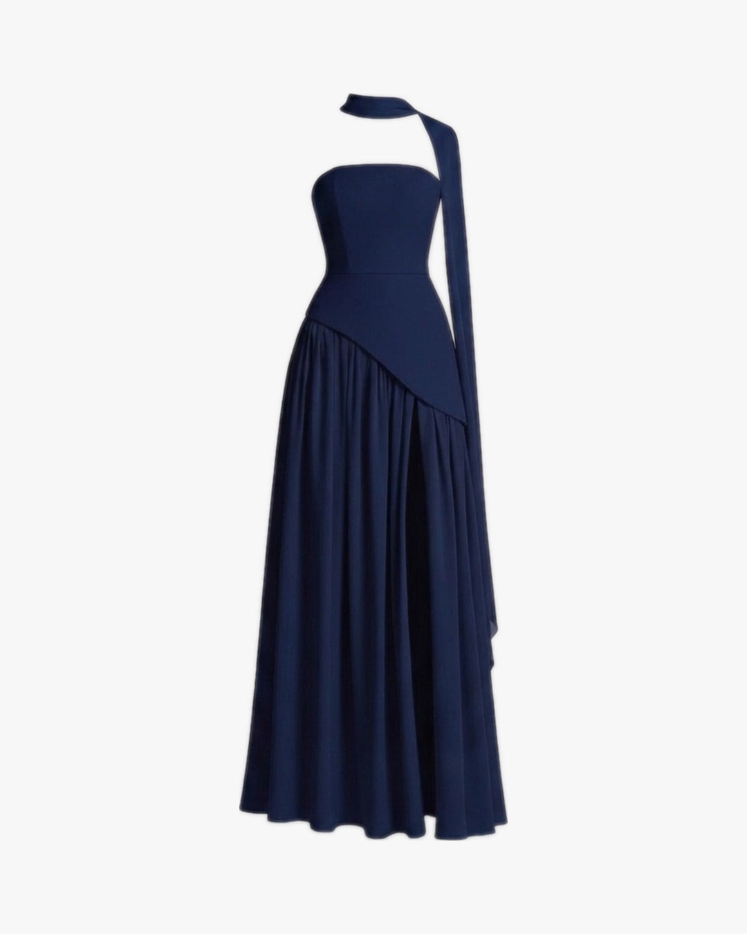 Robe longue corset sur fond studio gris clair, vue 8