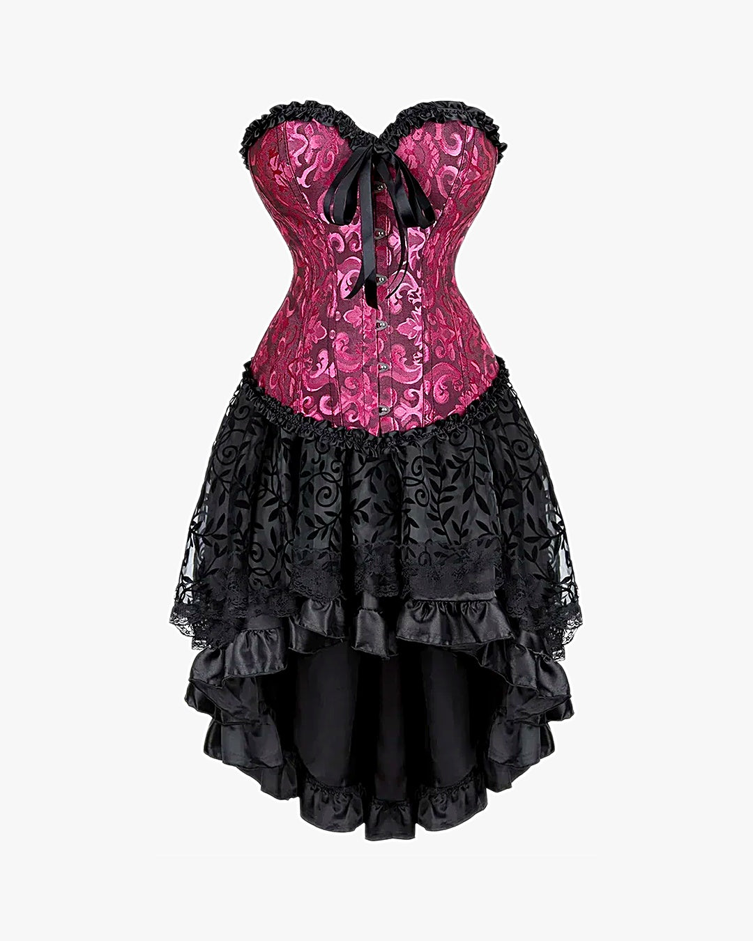 Robe victorienne avec corset sur fond studio gris clair, vue 6