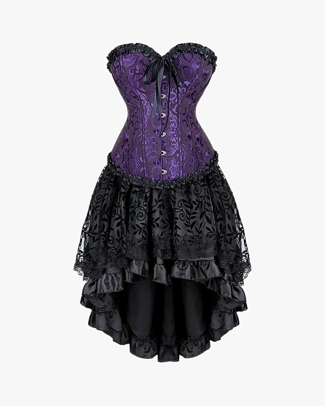 Robe victorienne avec corset sur fond studio gris clair, vue 7