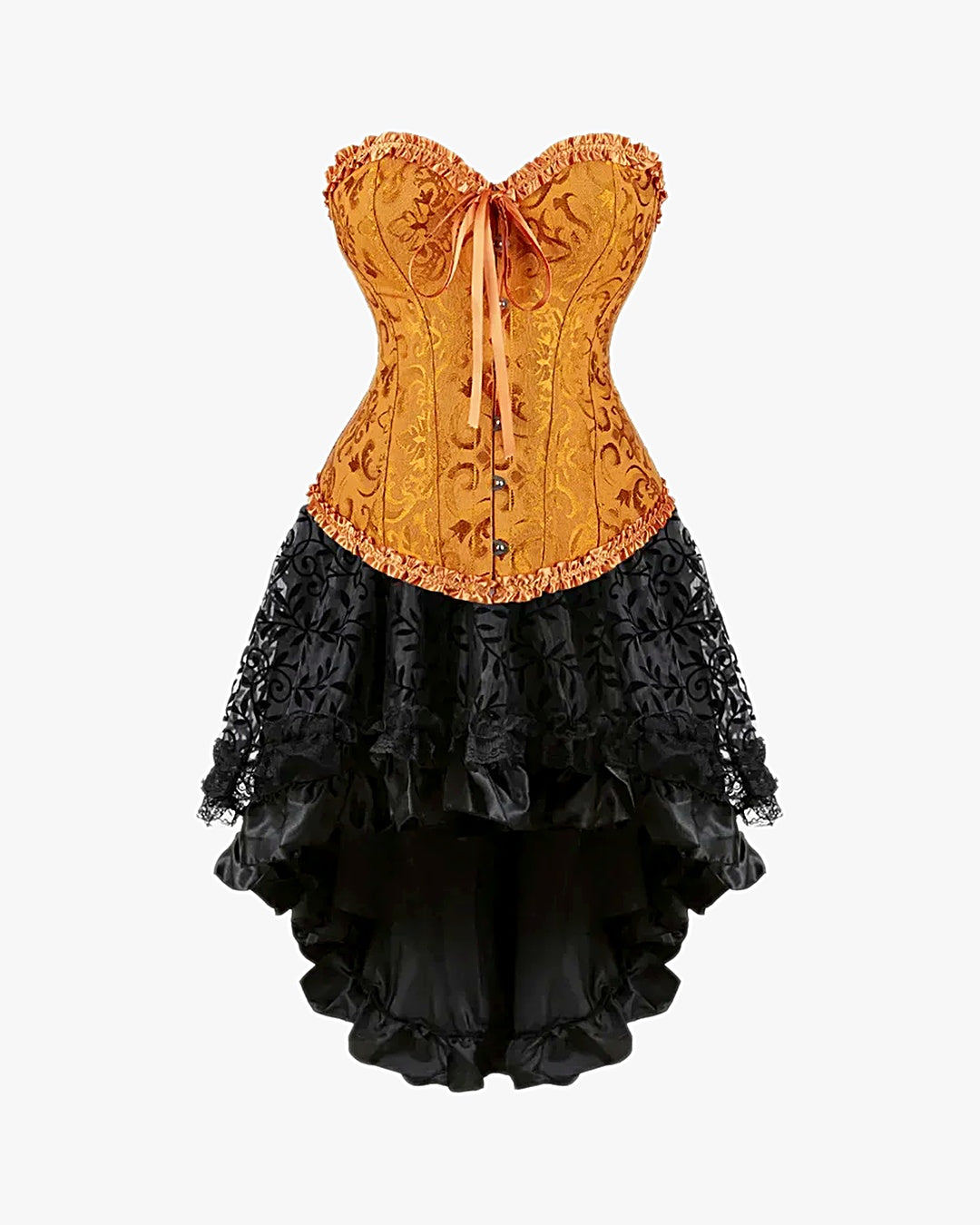 Robe victorienne avec corset sur fond studio gris clair, vue 8