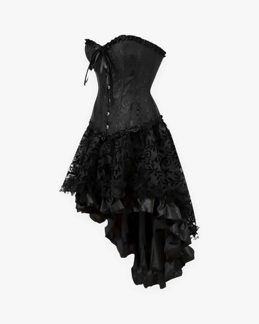 Zoom sur le détail du robe victorienne avec corset