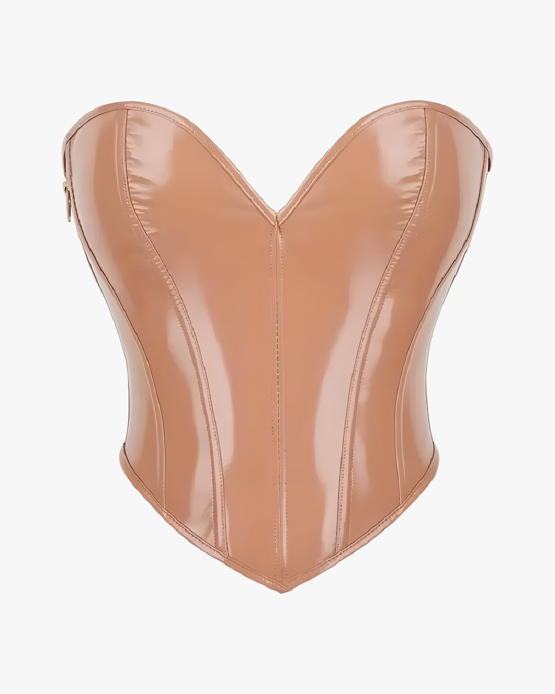 Top corset cuir sur fond studio gris clair, vue 3