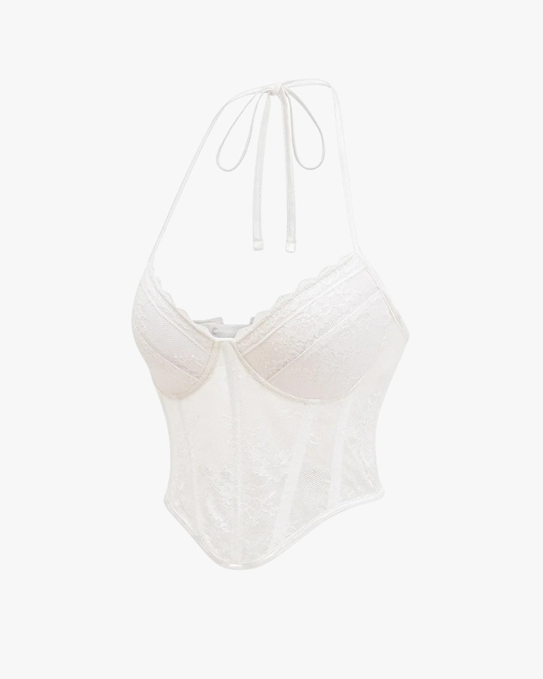 Zoom sur le détail du top corset dentelle