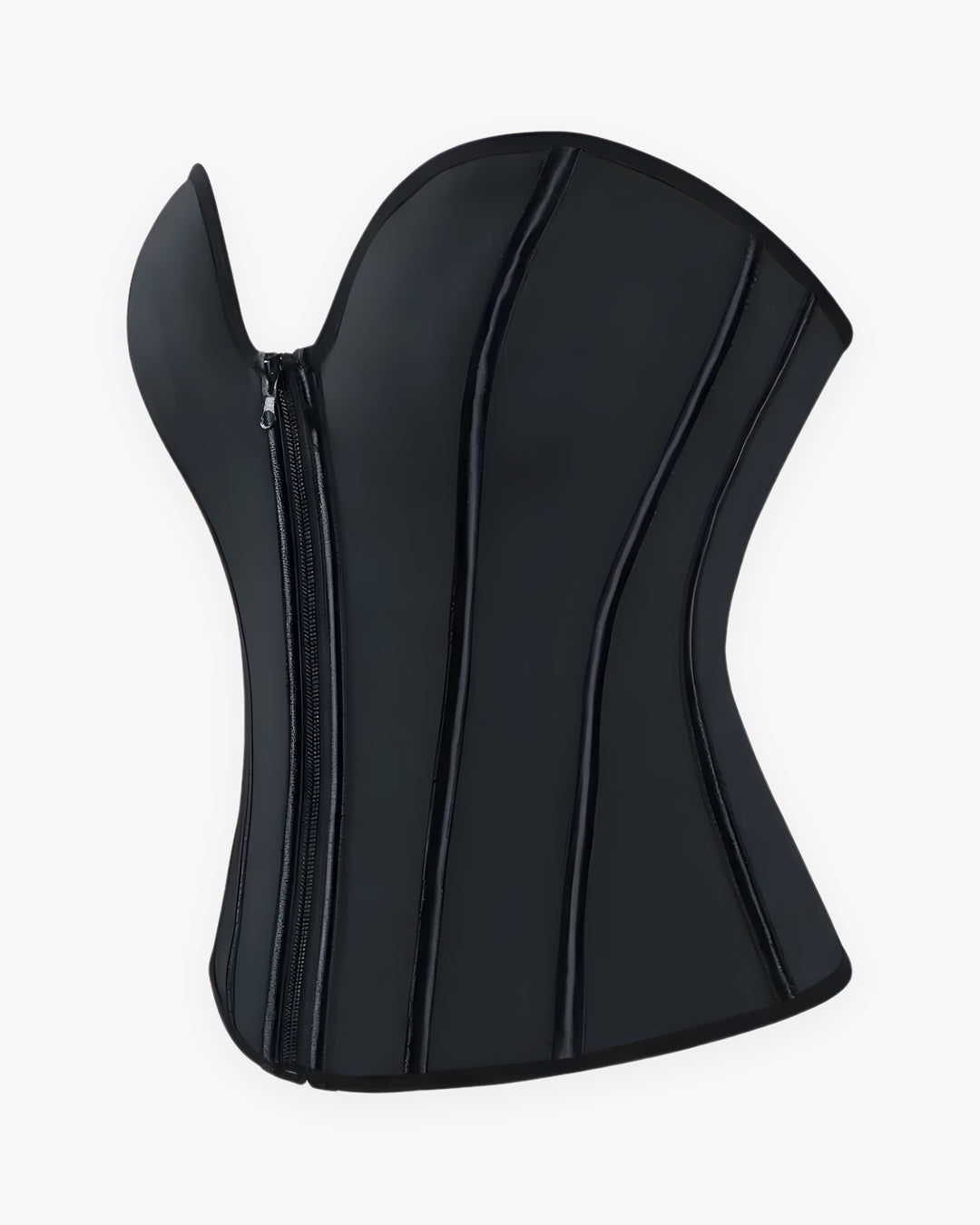Zoom sur le détail du top corset latex