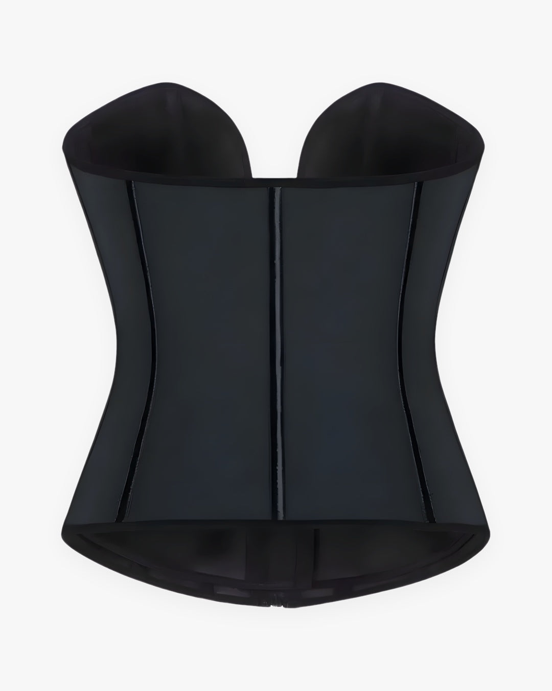 Zoom sur le détail du top corset latex, vue 2
