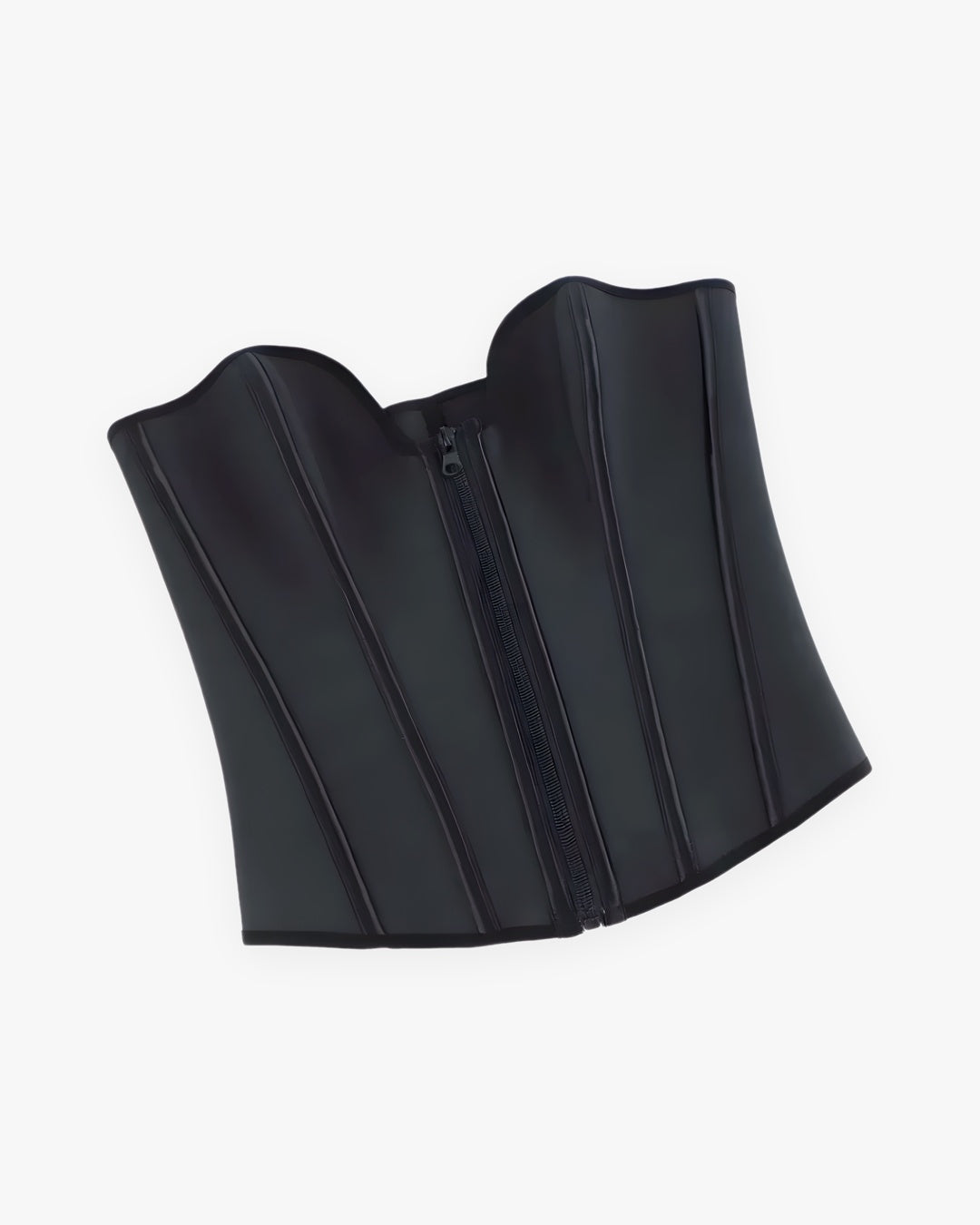 Zoom sur le détail du top corset latex, vue 4