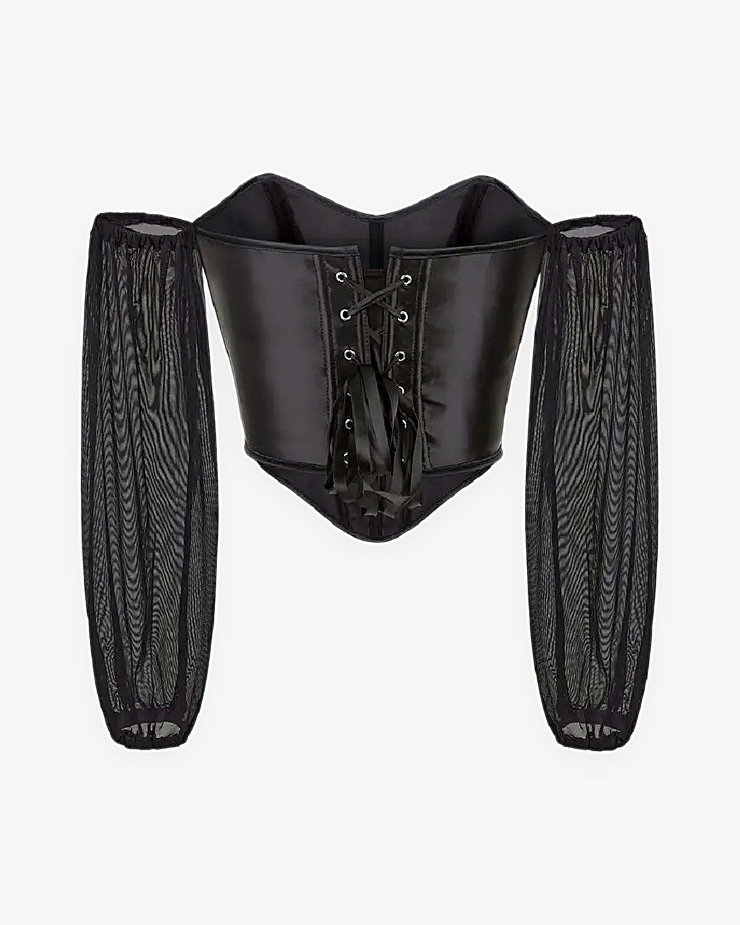 Zoom sur le détail du top corset manche longue