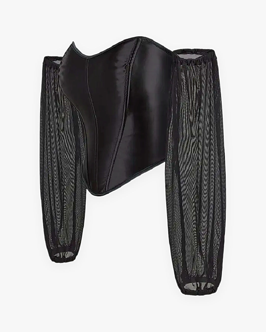 Zoom sur le détail du top corset manche longue, vue 2